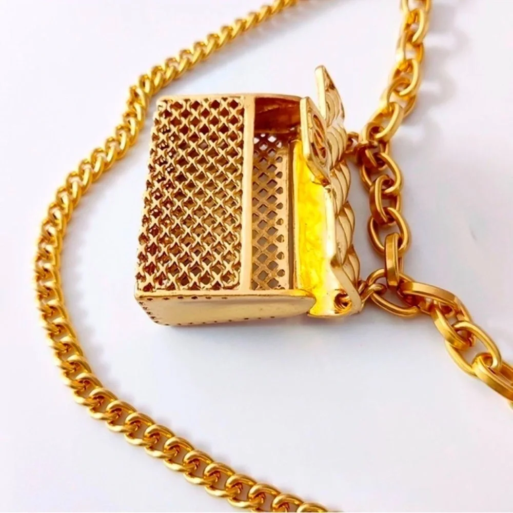 Mini Double Fashion Tassel Gold Chain Belt with mini Bag - Picture 13 of 16